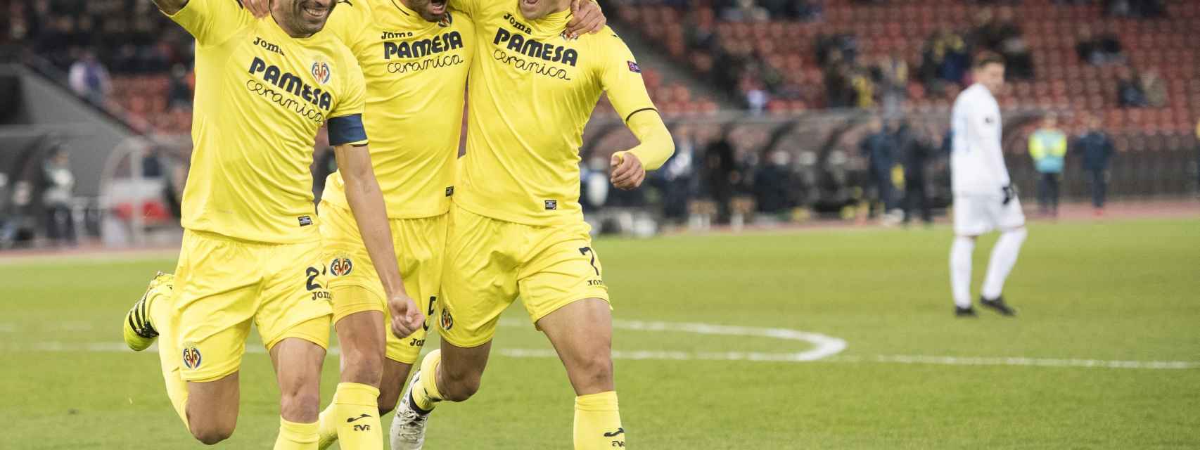 Bruno celebra un gol con el Villarreal.
