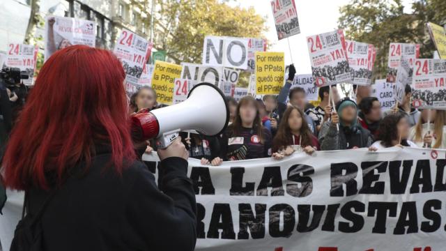 Cabecera de la manifestación que ha marchado desde Atocha a Sol