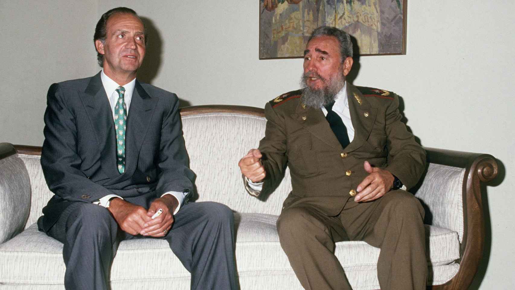 Juan Carlos I y Fidel Castro, junto en Guadalajara (México) en 1991.