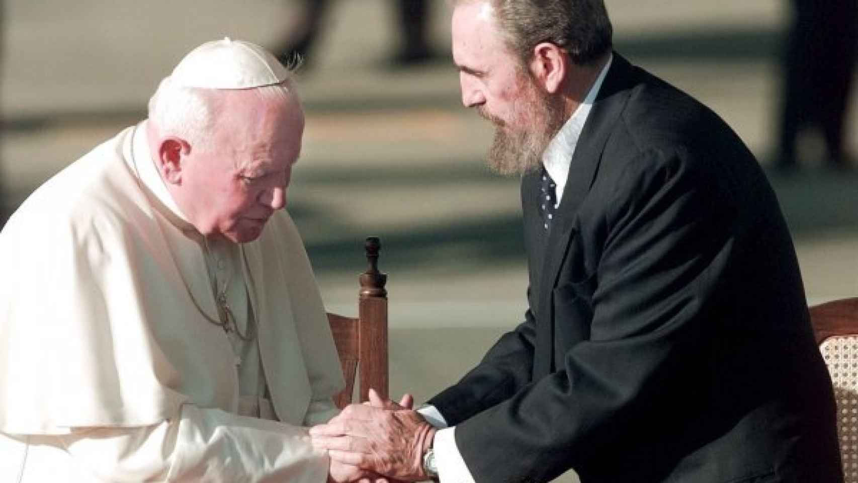 Juan Pablo II y Fidel Castro, durante la visita del Papa a La Habana.