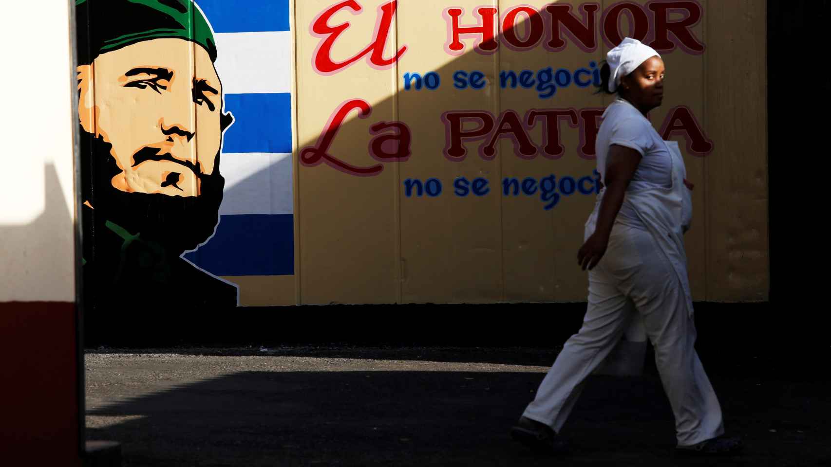 Un cartel de Fidel Castro.