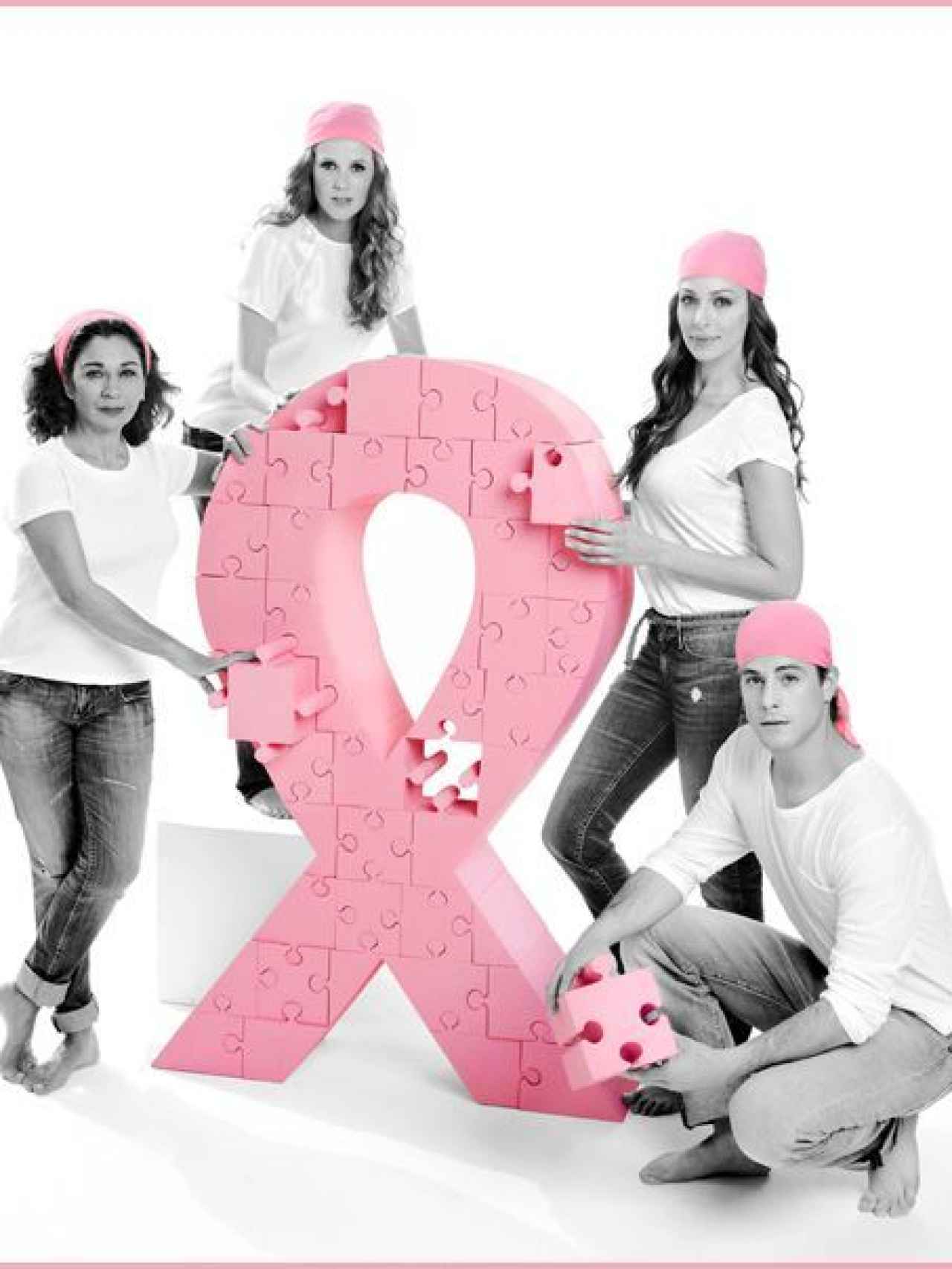 Durante una de las campañas del cáncer de mama