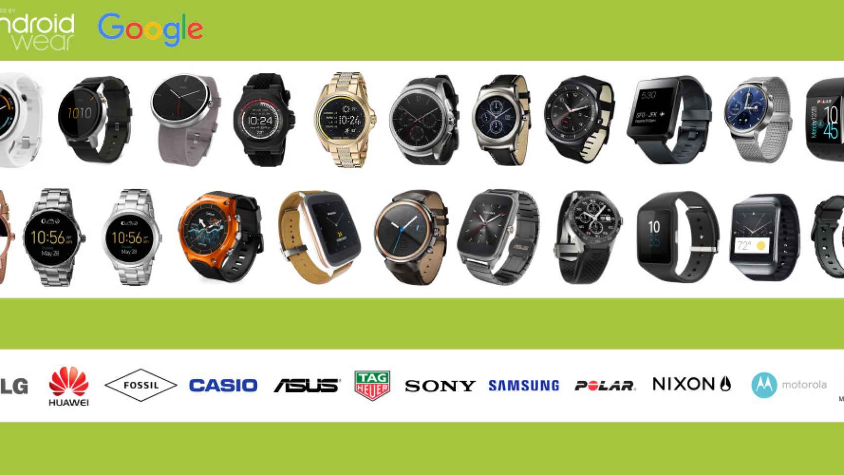 Comparativa Android Wear: todos los relojes inteligentes en una infografía