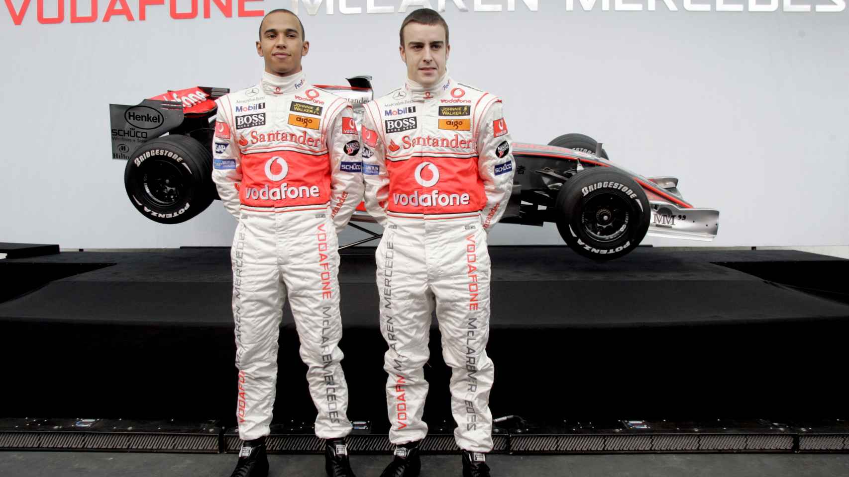 Hamilton y Alonso, cuando eran compañeros en McLaren en 2007.