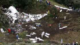 El avión siniestrado del Chapecoense en Colombia.