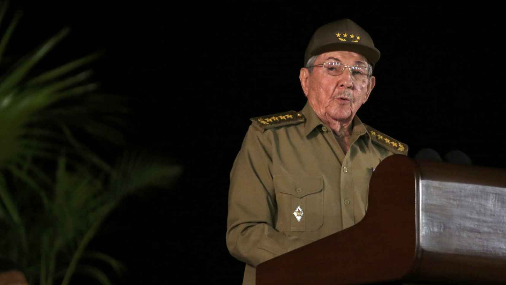 Raúl Castro, durante sus palabras de homenaje a Fidel.