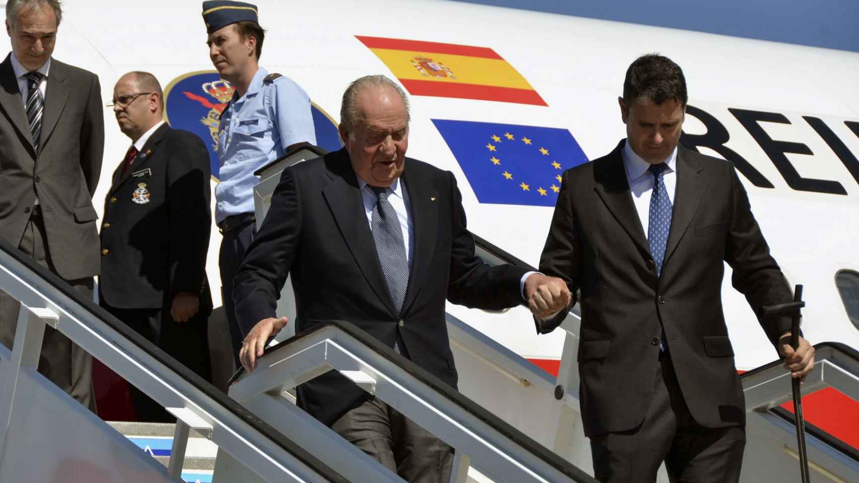 El rey Juan Carlos, a su llegada a Cuba para despedir a Fidel Castro.