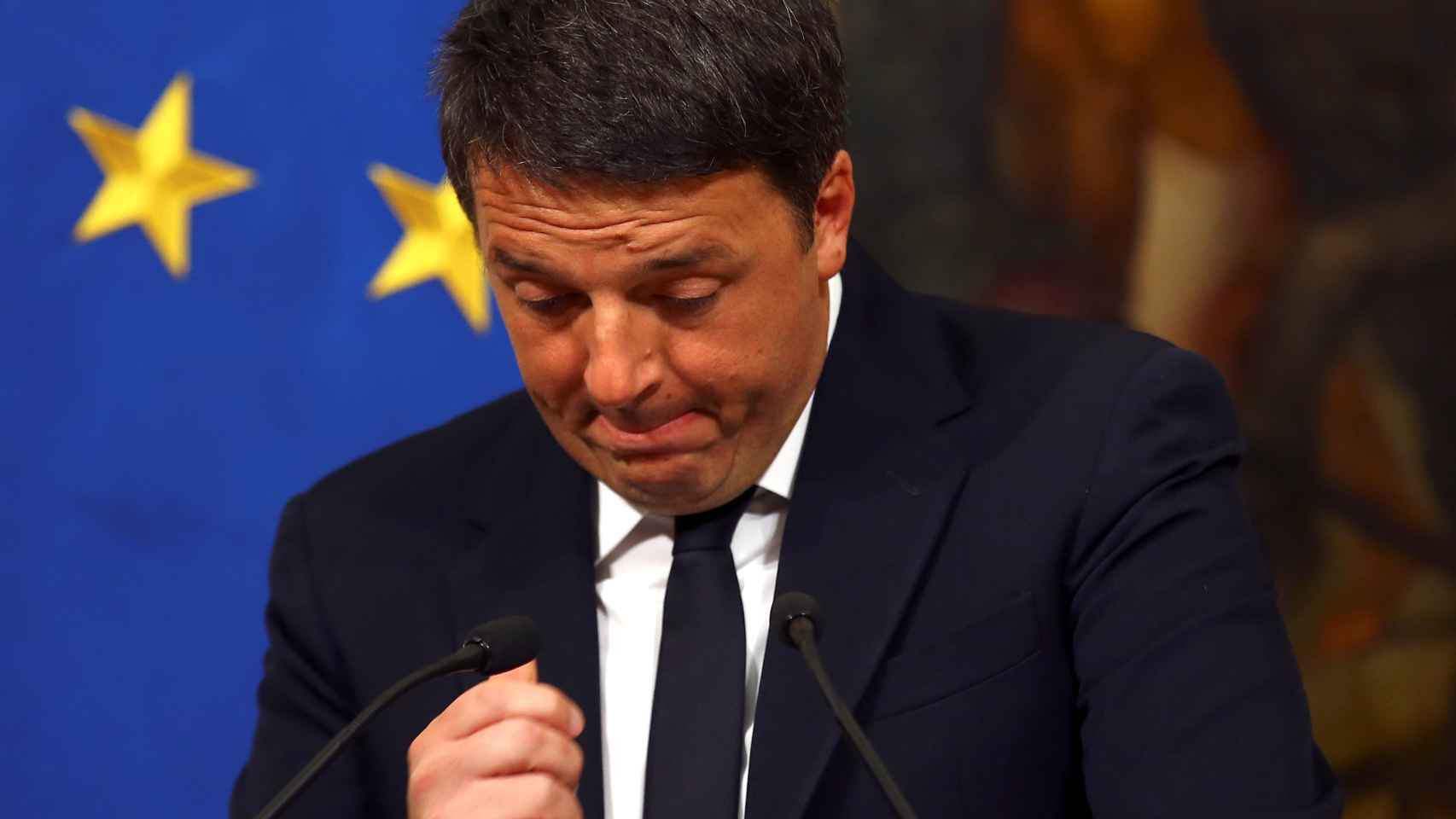 Renzi, durante su alocución tras el referendo.
