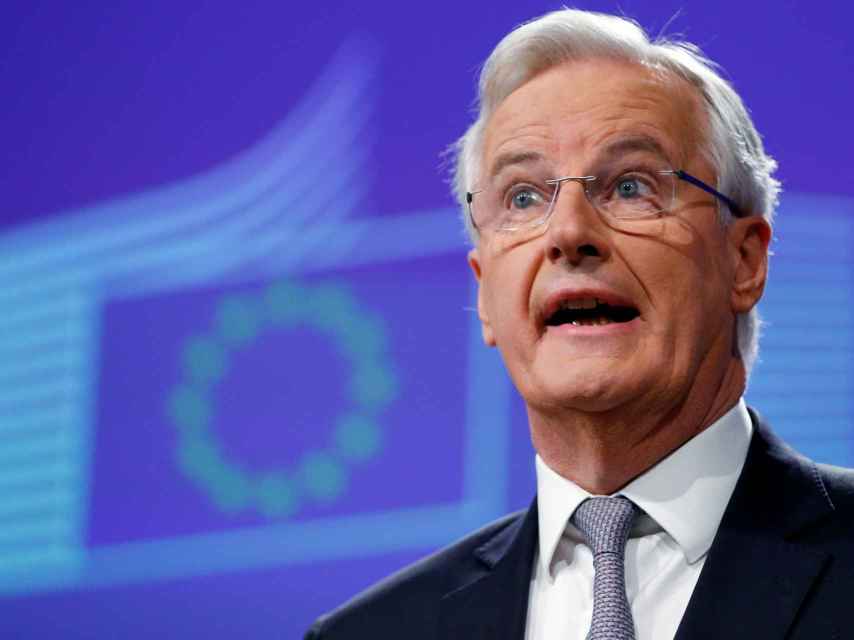 El negociador jefe del 'brexit', Michel Barnier, durante su primera rueda de prensa