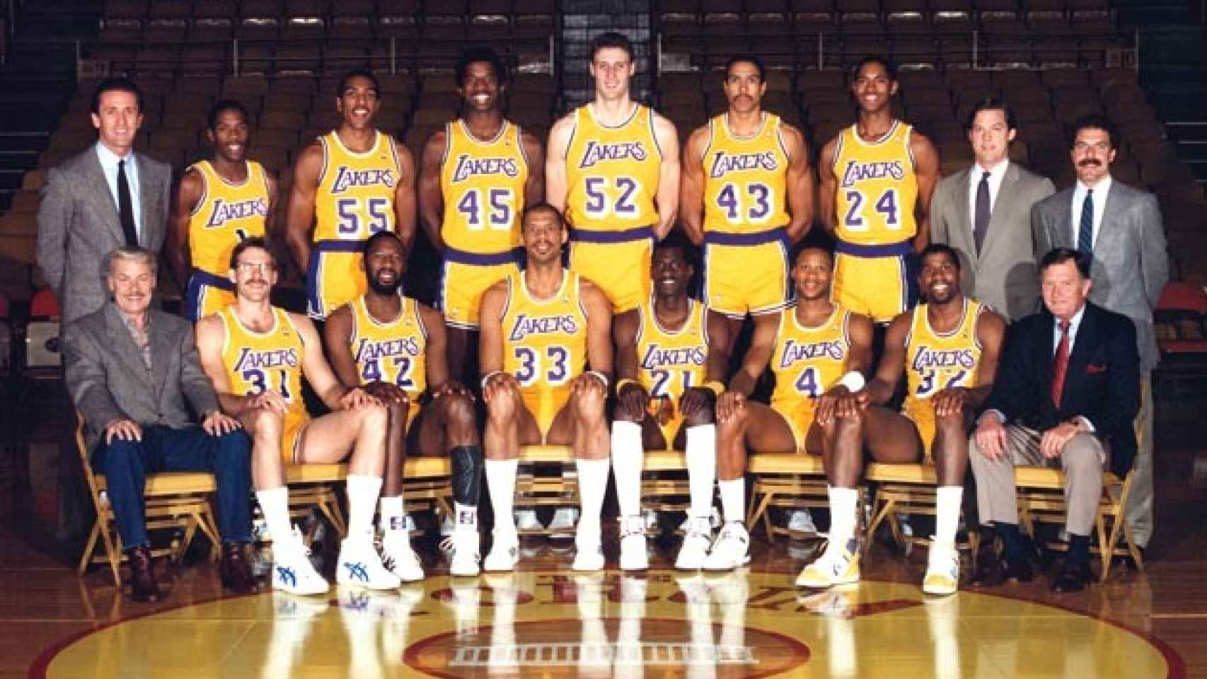 Plantilla de Los Angeles Lakers en el curso 1986/1987.