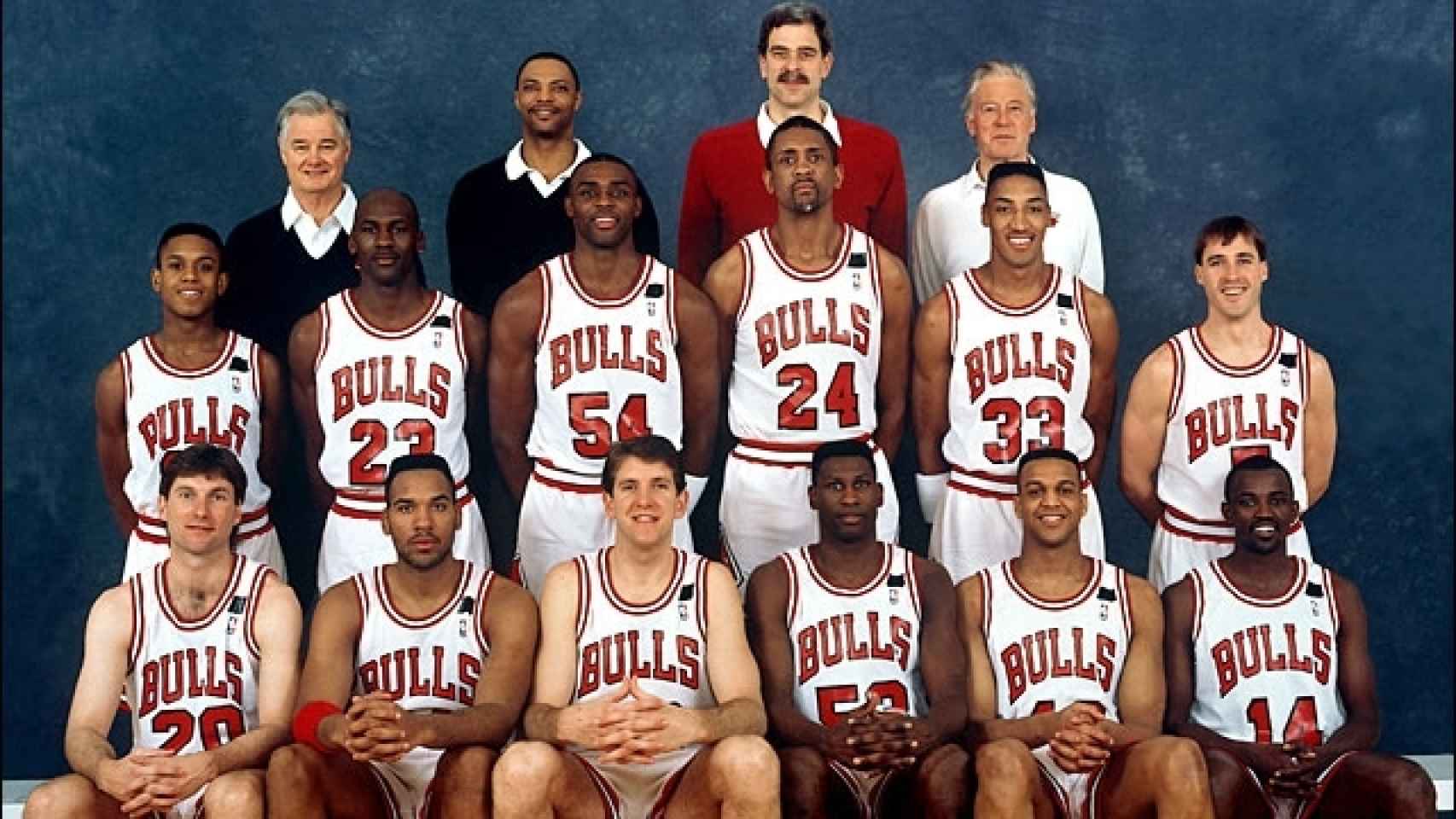 Plantilla de los Chicago Bulls del curso 1991/1992.