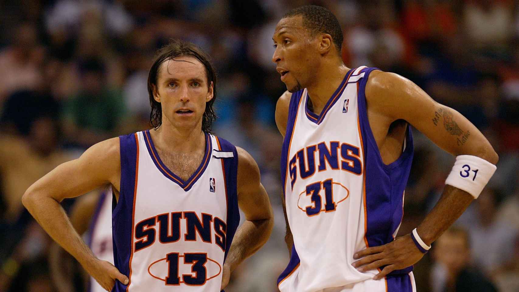 Steve Nash y Shawn Marion con los Phoenix Suns en el curso 2004/2005.