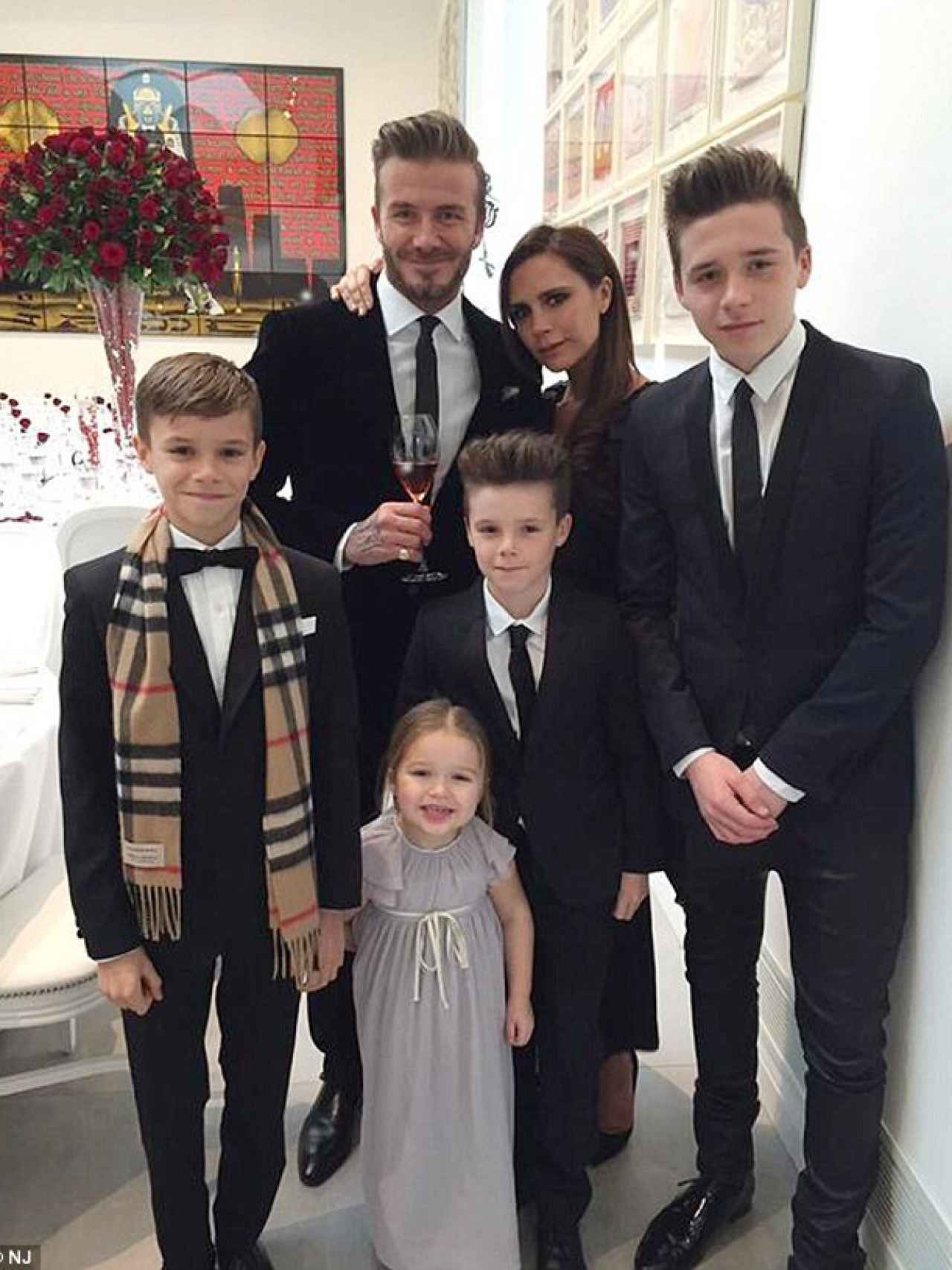 La familia Beckham al completo las pasadas Navidades.