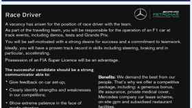 Anuncio de Mercedes en la revista Autosport.
