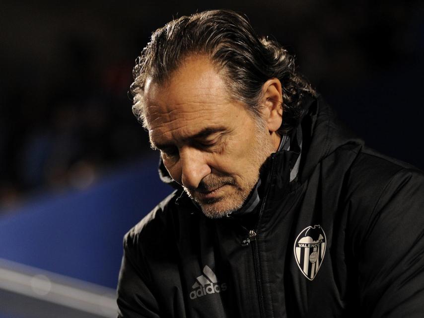 Prandelli en un partido del Valencia.