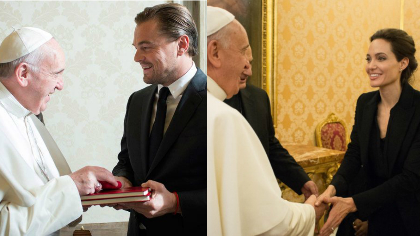 El Papa recibió a varias estrellas de Hollywood.