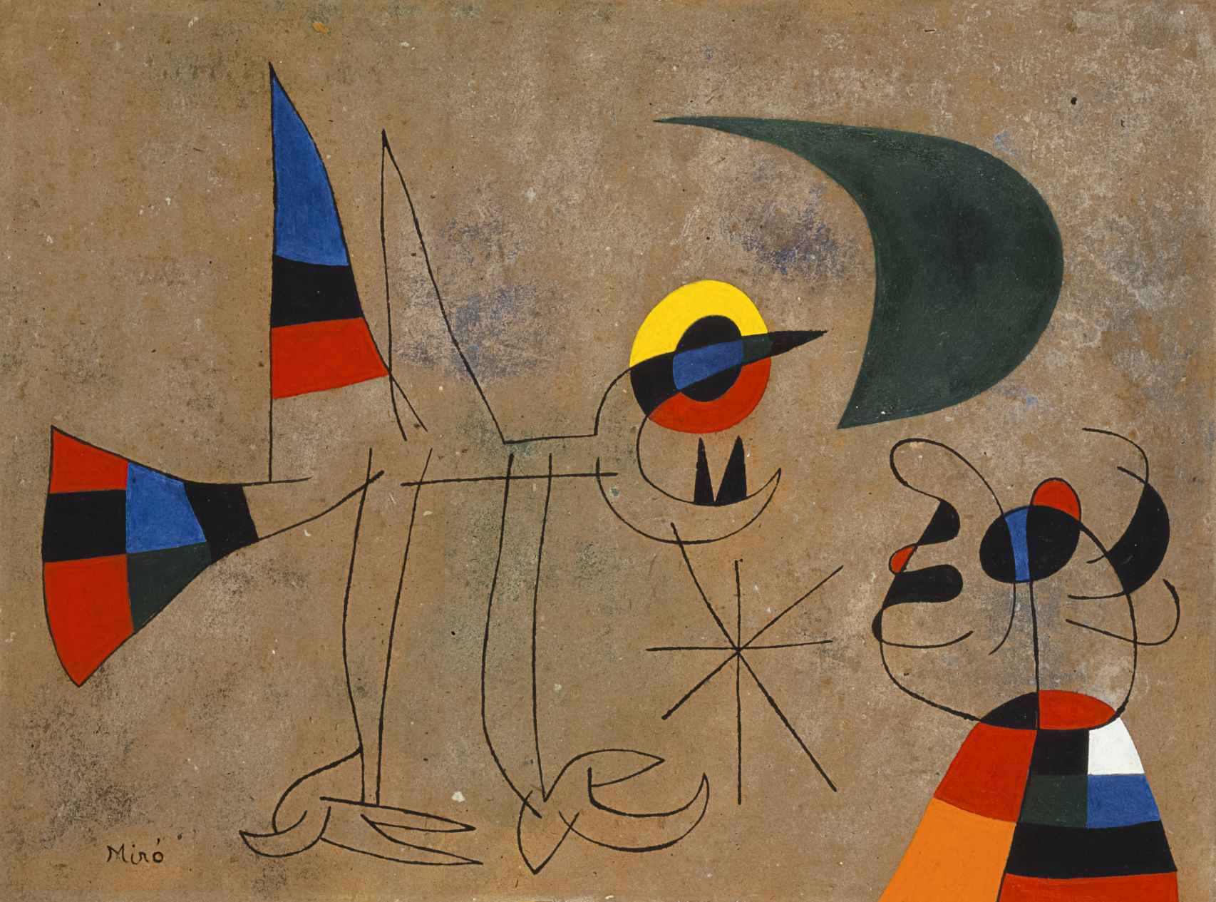 El canto del pájaro al rocío de la luna, Joan Miró, 1955