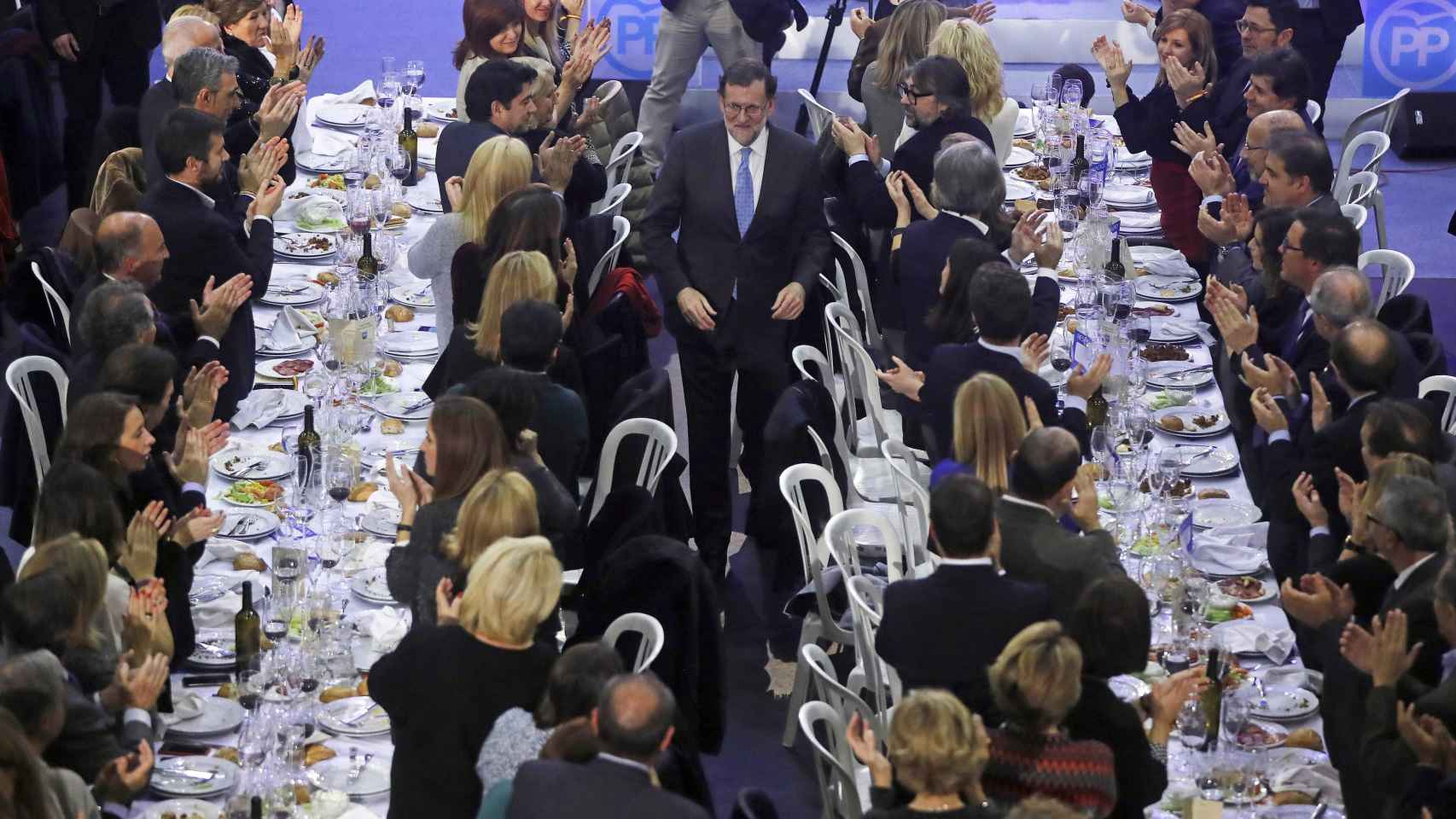Rajoy, en la cena de Navidad con afiliados del PP de Madrid.