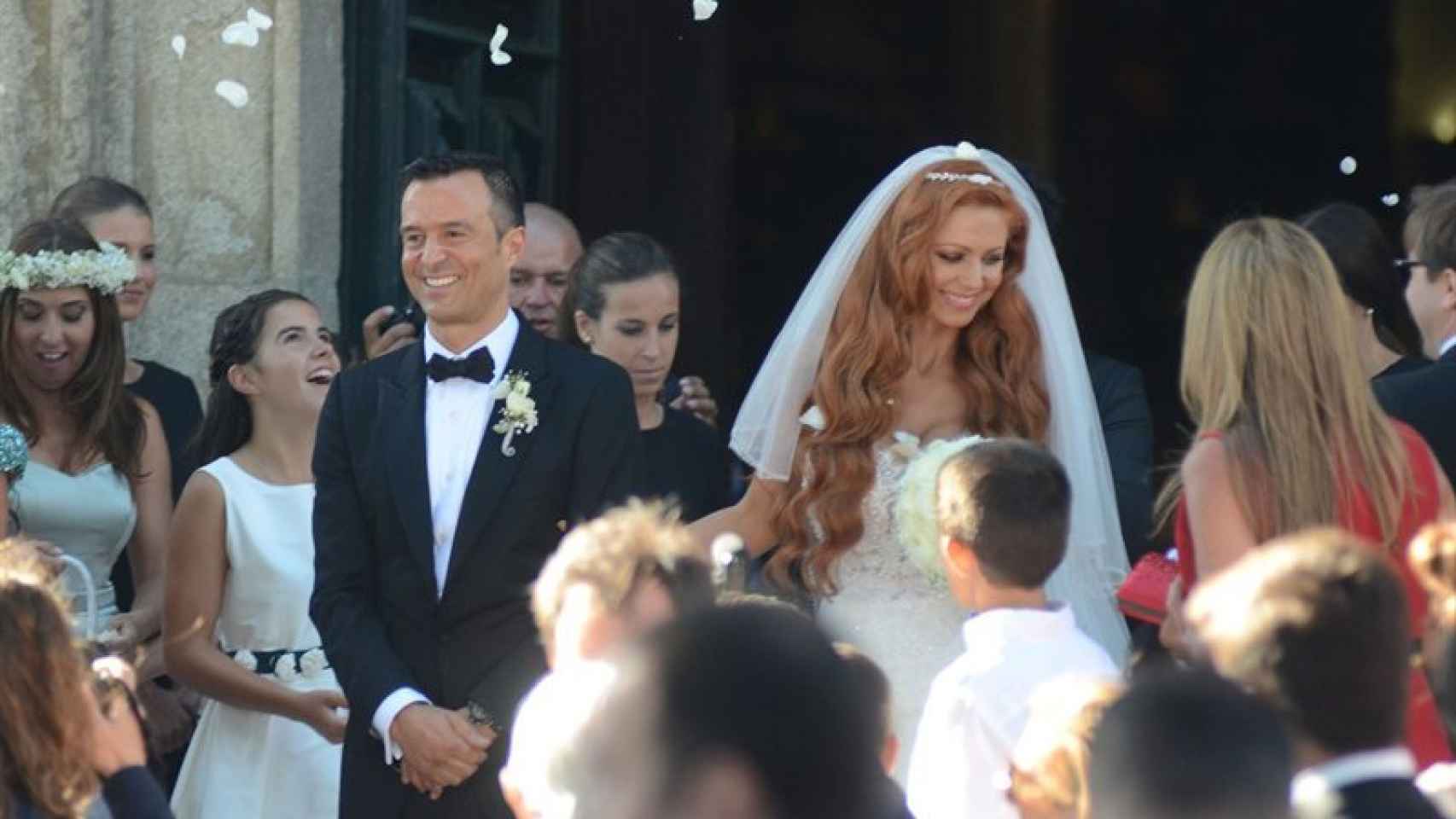 Jorge Mendes el día de su boda en el que no faltaron futbolistas de élite.