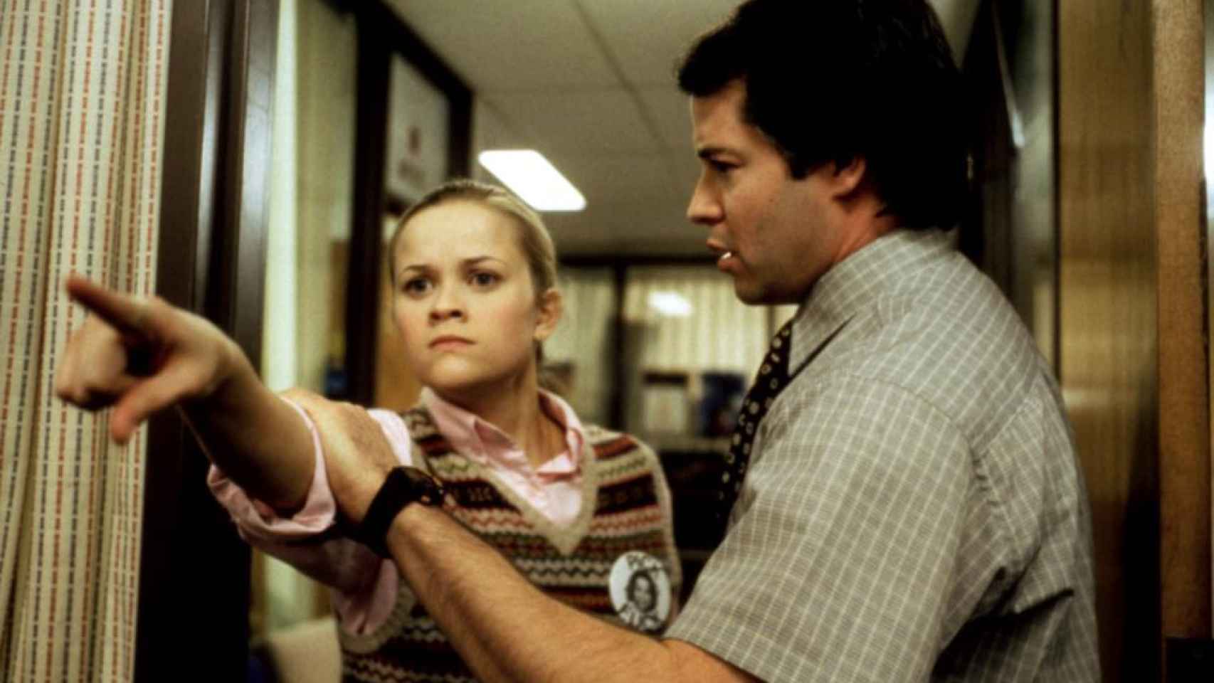 Reese Witherspoon y Mathew Broderick en Election.
