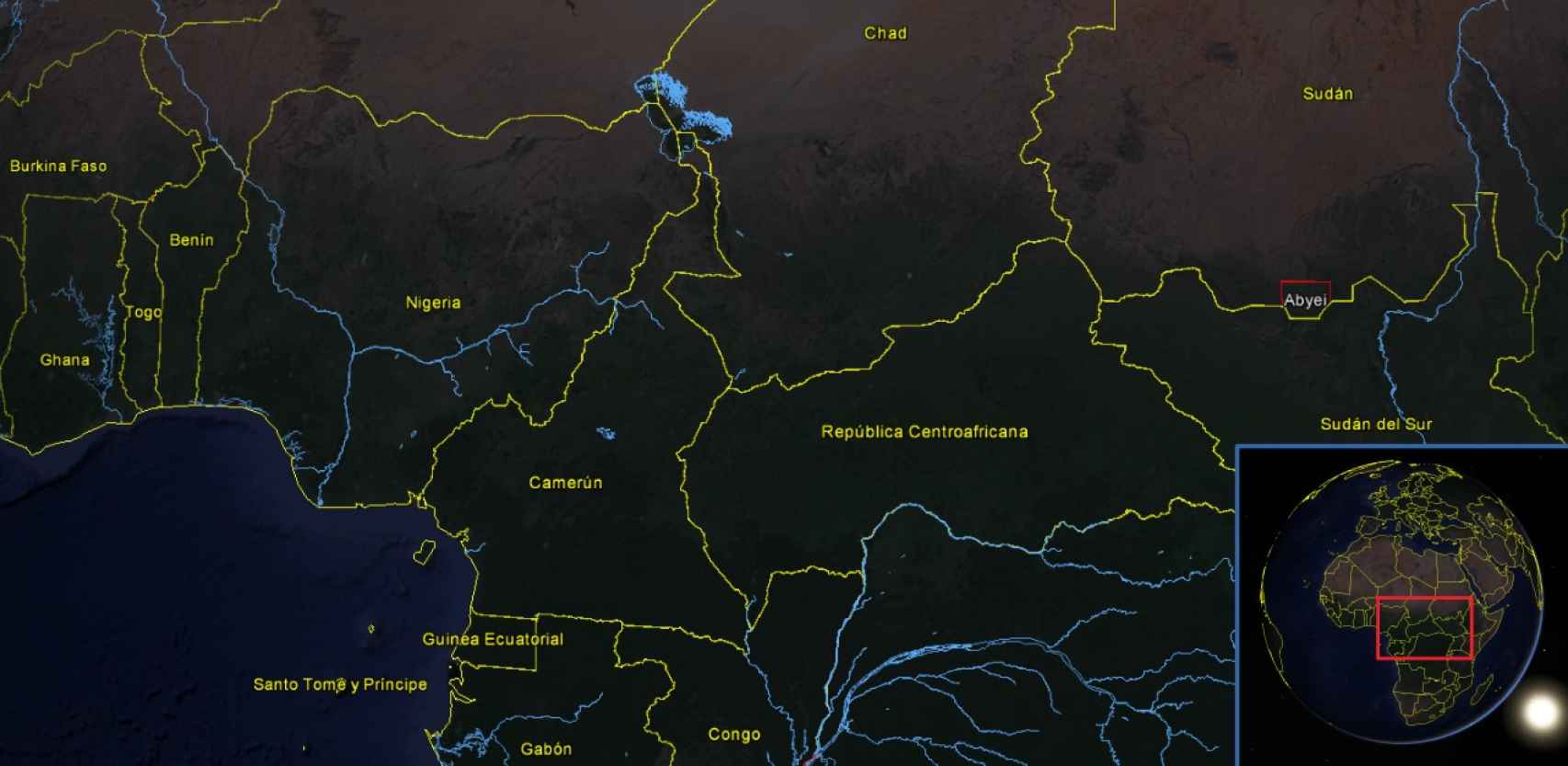 Ubicación geográfica de República Centroafricana.