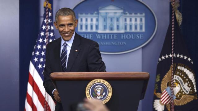 Barack Obama, en su última rueda de prensa de 2016 desde la Casa Blanca.