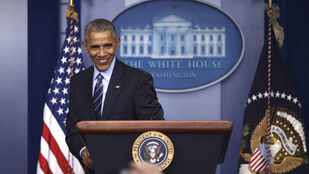 Barack Obama, en su última rueda de prensa de 2016 desde la Casa Blanca.