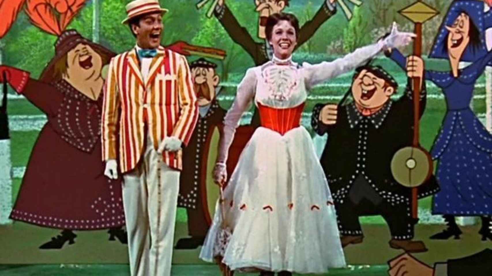 Van Dyke y Julie Andrews en una escena de 'Mary Poppins'.