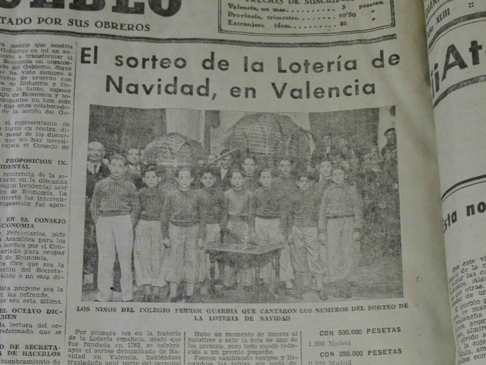 La edición del 23 de diciembre del 1936 en el diario Pueblo