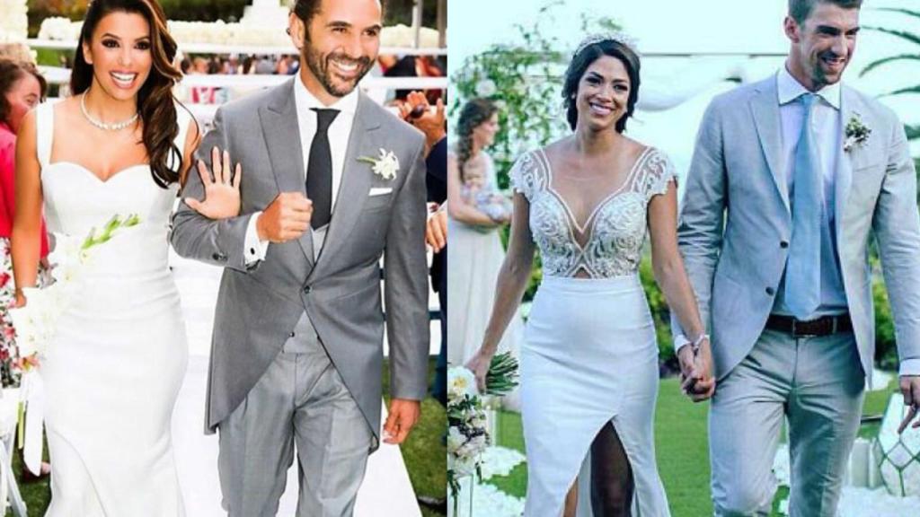 Eva Longoria contrajo matrimonio con José Bastón, y Michael Phelps con Nicole Johnson.