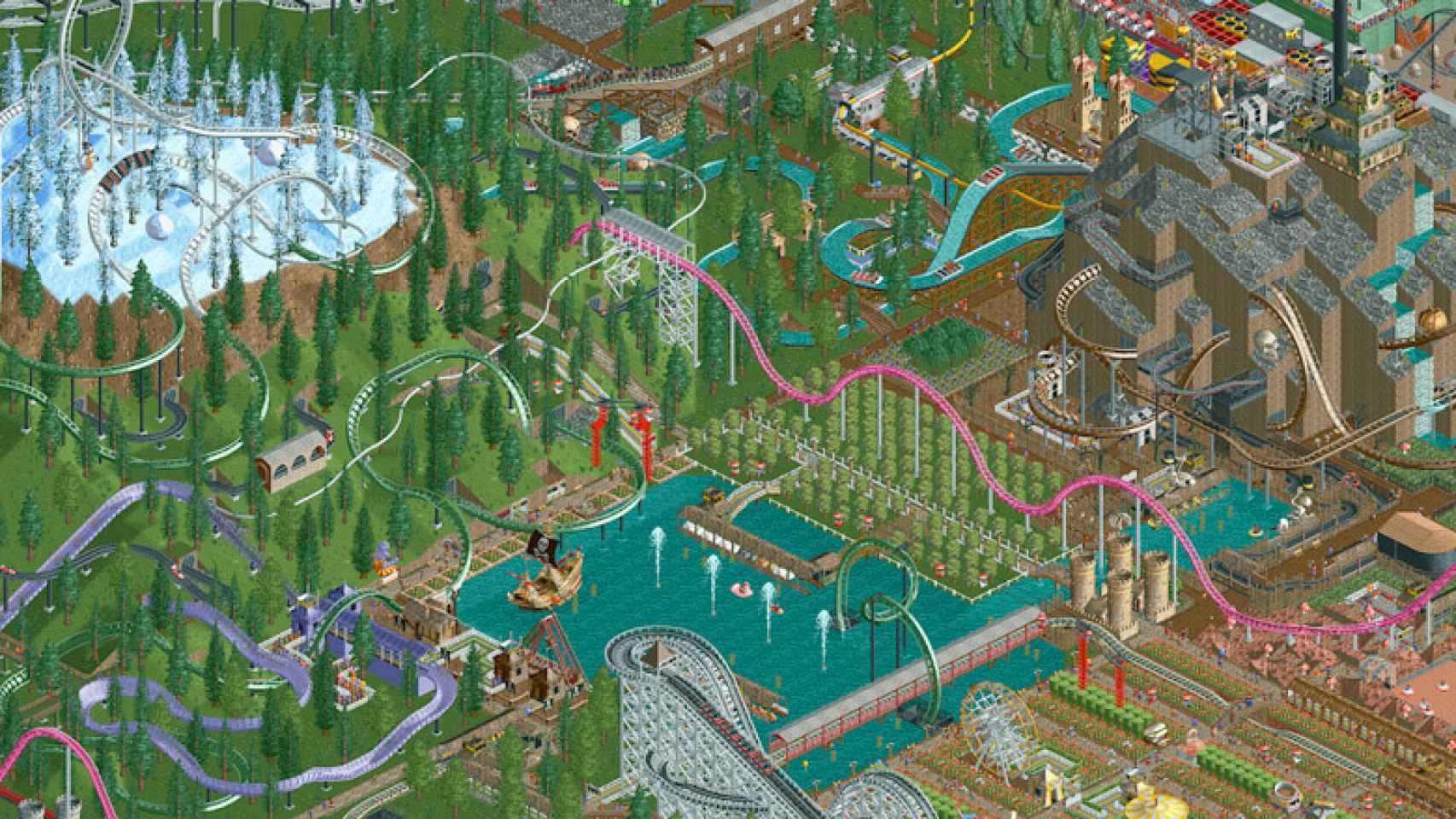 Diseña montañas rusas en tu propio parque de atracciones con RollerCoaster Tycoon Classic