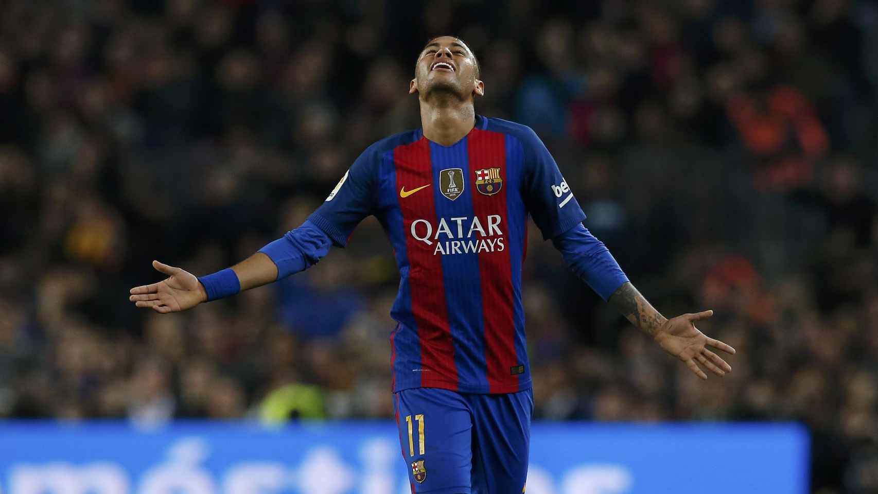 Neymar, durante un partido con el Barcelona.