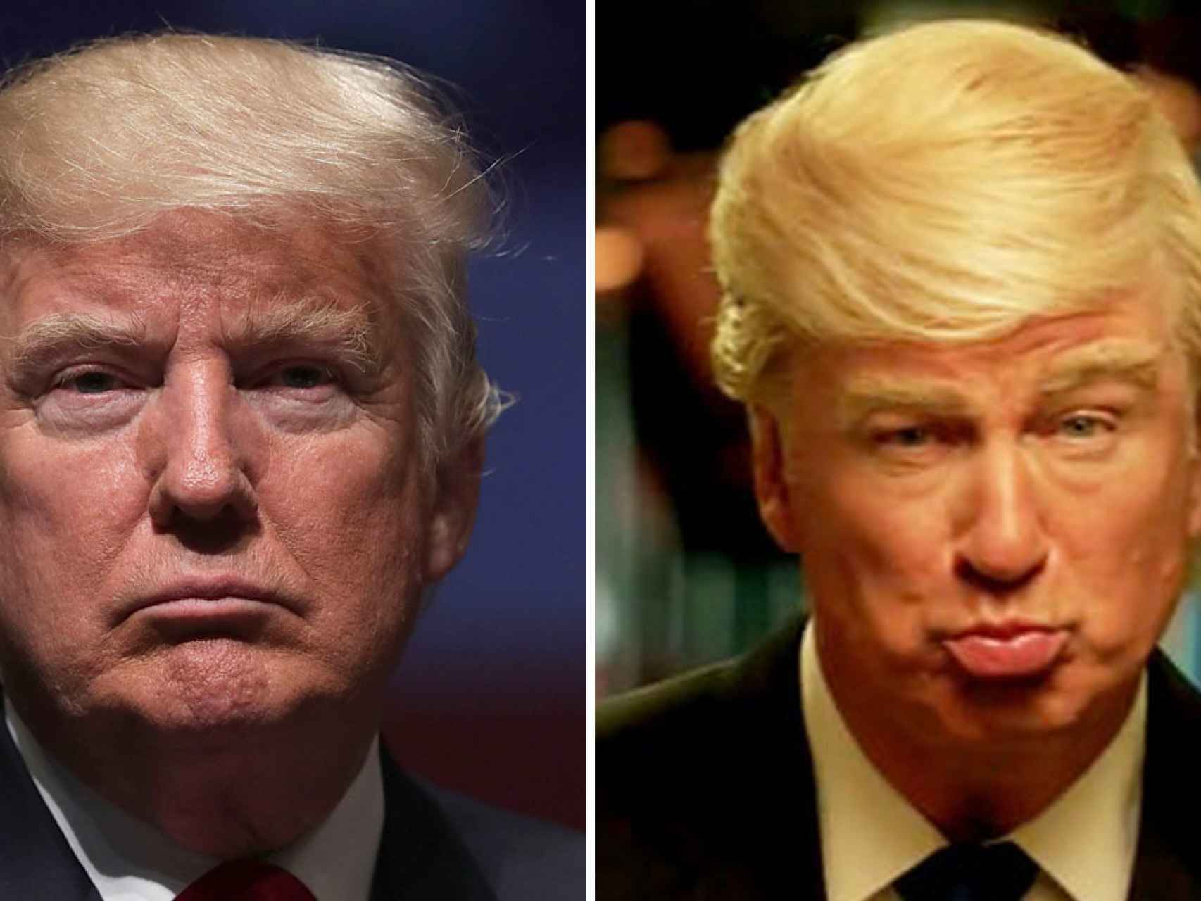 Donald Trump y Alec Baldwin como su parodia