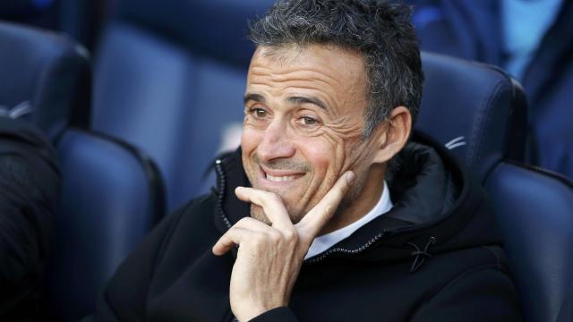 Luis Enrique durante un partido contra el Barcelona.