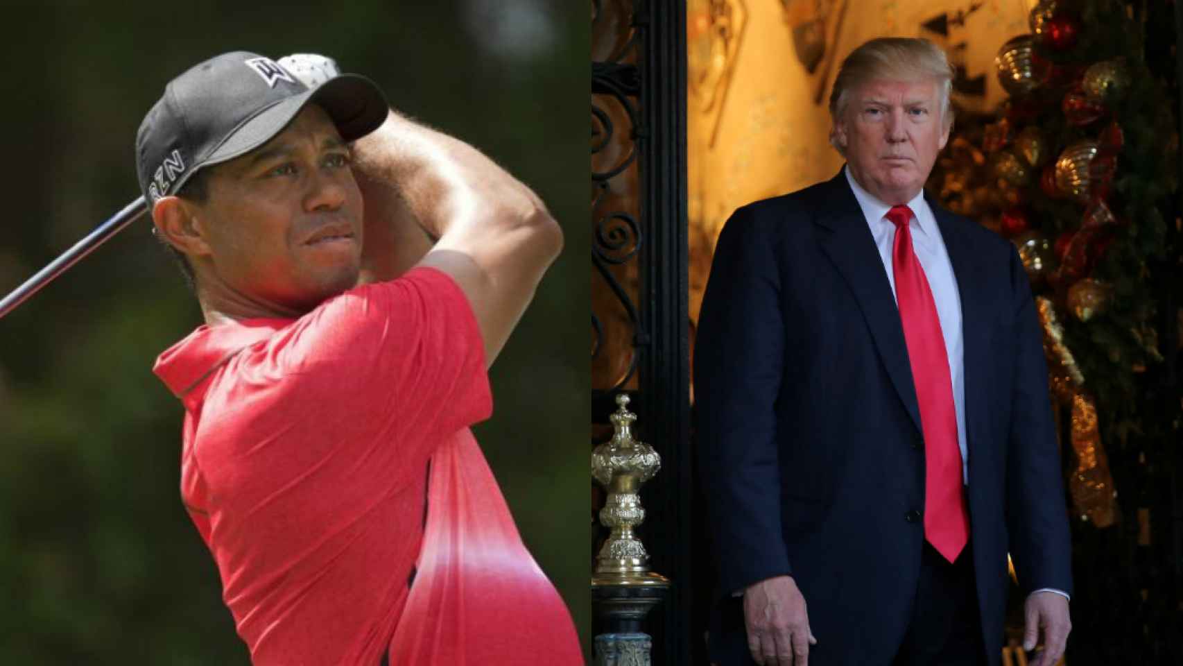 Tiger Woods, este verano y Donald Trump, en su residencia de Palm Beach.