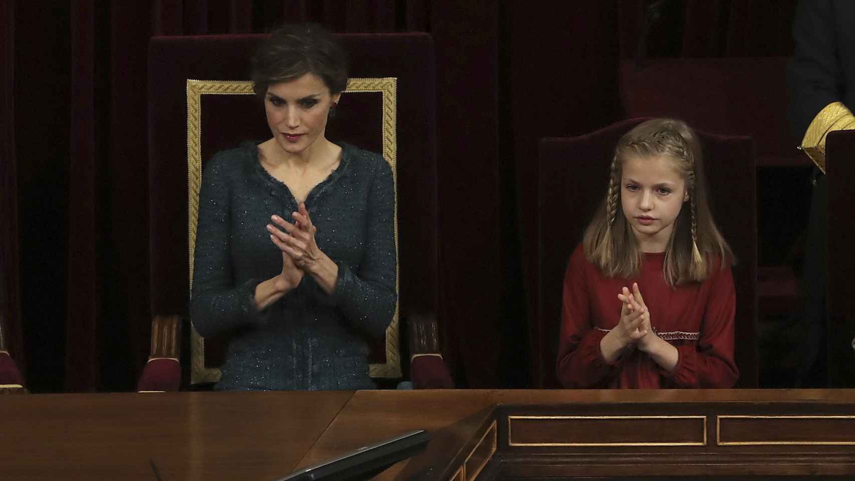 Letizia, durante la apertura de las Cortes en el Congreso.