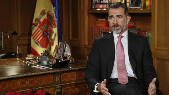 El rey Felipe VI durante el discurso de Navidad.