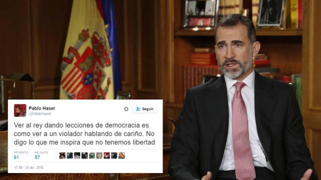 El tuit del rapero Pablo Hasel / El discurso de Navidad de Felipe VI