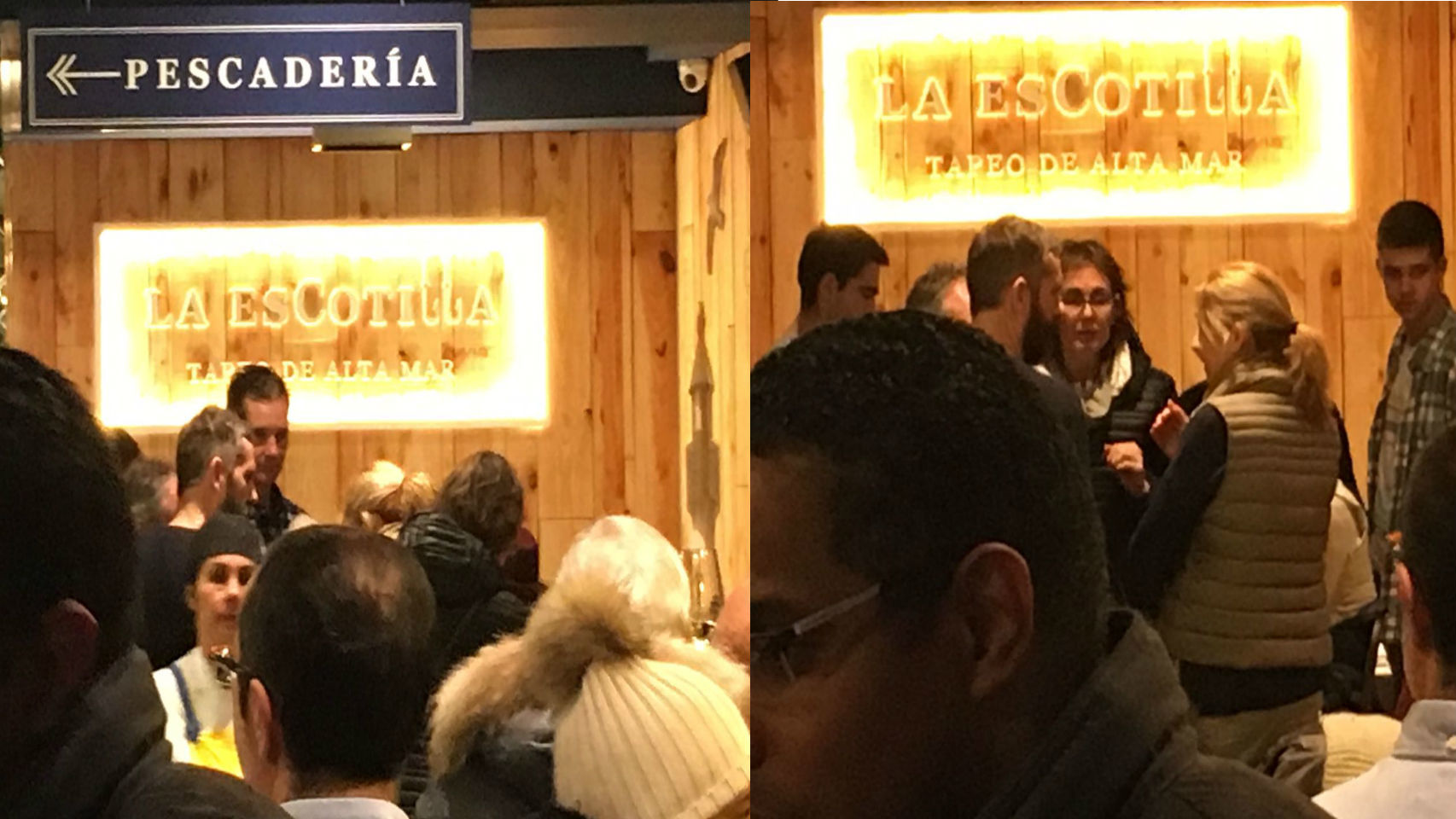 Cristina e Iñaki Urdangarín tomando el aperitivo.