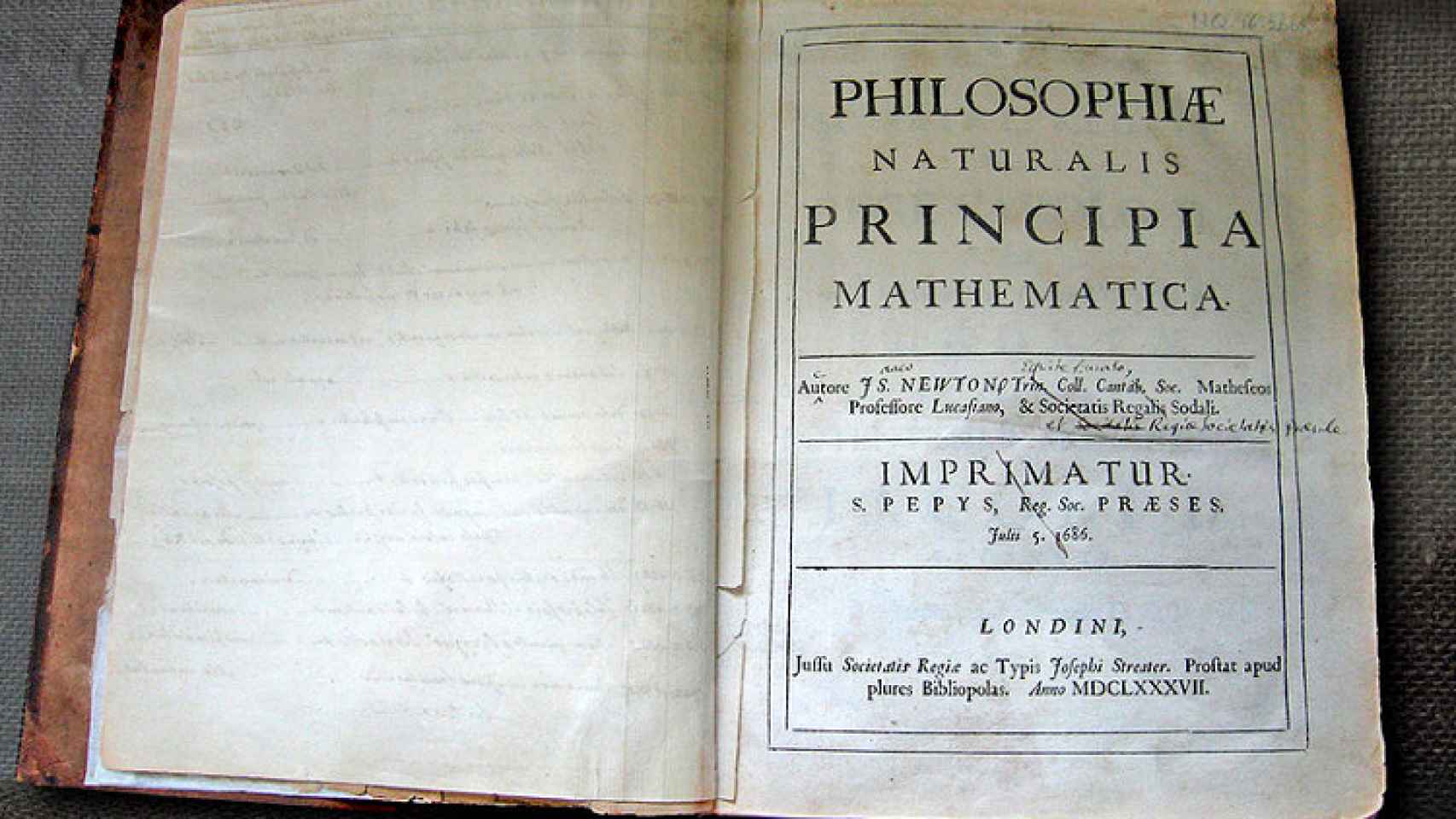 ª Edición de los 'Principia' con las anotaciones del propio Newton | Trinity College, Cambridge