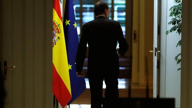 Rajoy, tras la rueda de prensa.