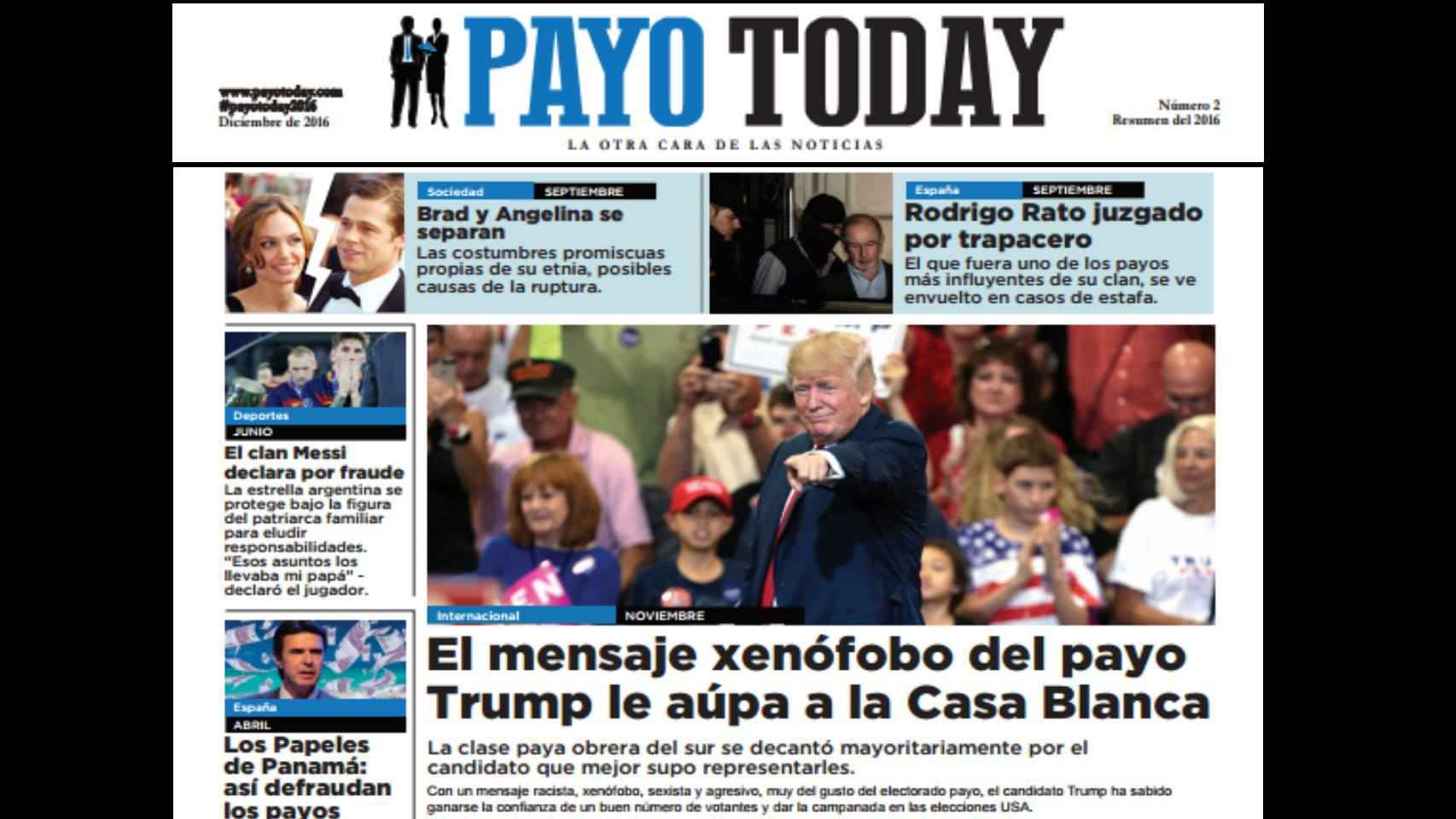 La portada de Payo Today.