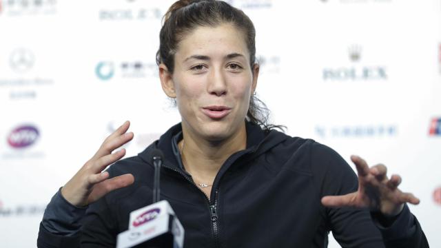 Muguruza, durante una rueda de prensa en el Open de China el pasado octubre.