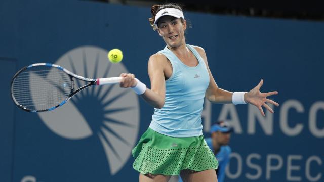 Muguruza, durante su partido ante Stosur.