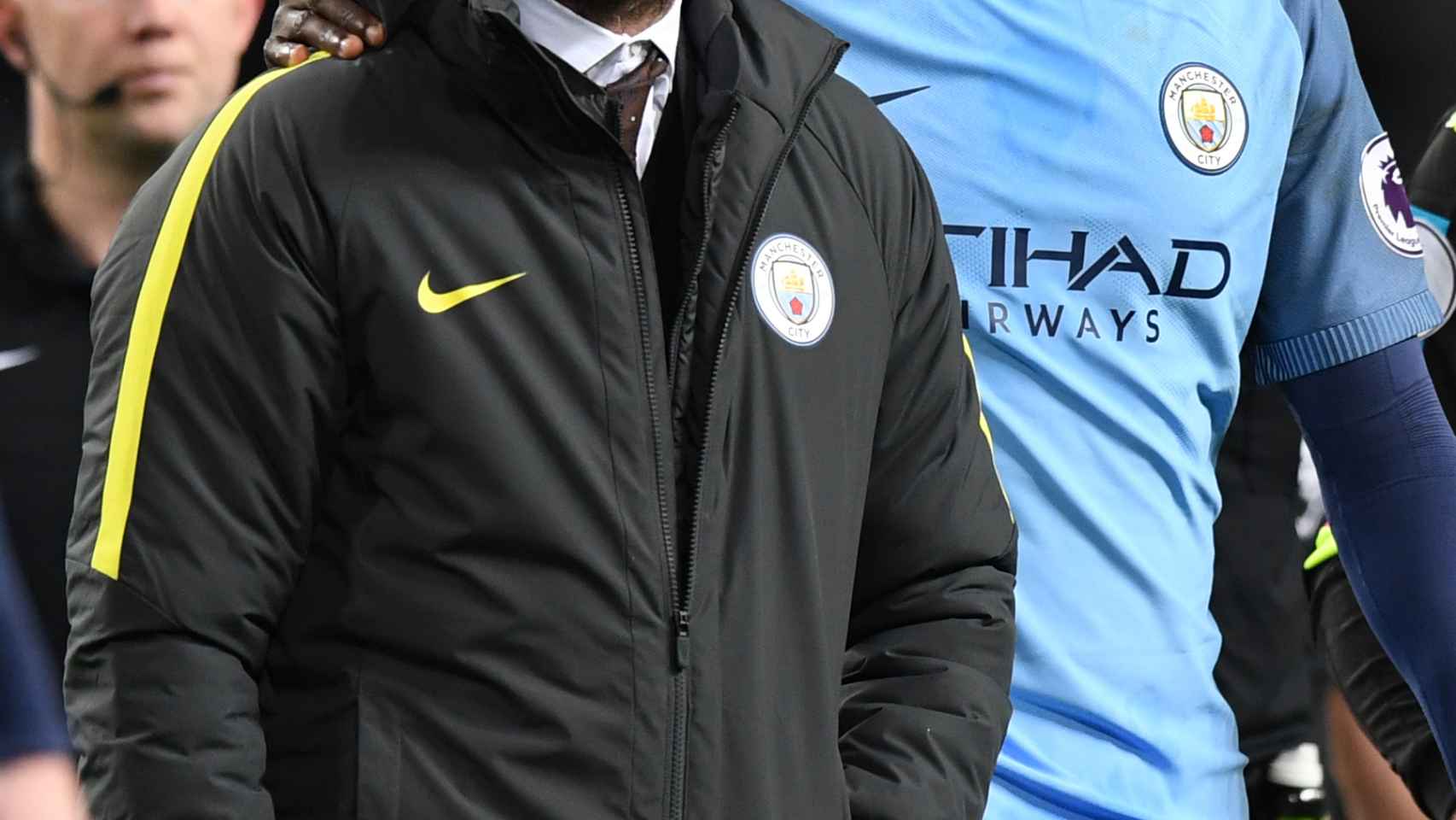 Guardiola, junto a Yayá Touré.