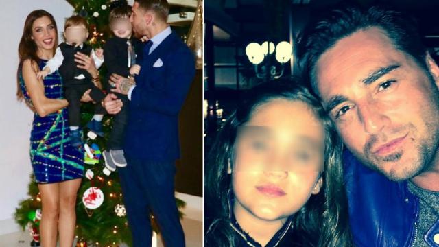 Pilar Rubio con sus hijos y Bustamante con su pequeña Daniela.