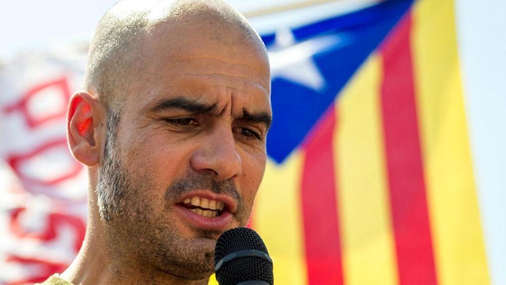 Guardiola, durante un acto de apoyo al referéndum en Cataluña en junio de 2014 en Berlín.