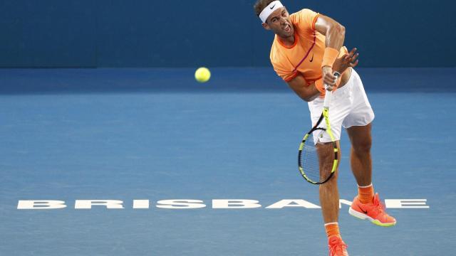 Rafa Nadal durante su encuentro de primera ronda en Brisbane.