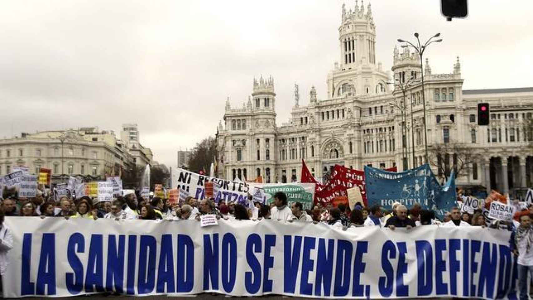 Protesta contra los recortes en Sanidad en Madrid.