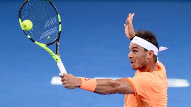 Nadal, durante el torneo de Brisbane.